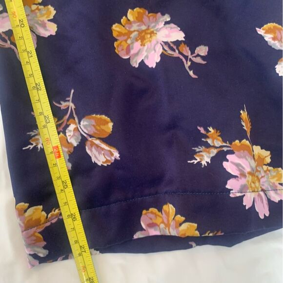 Lauren Ralph Lauren Pajama Set Sz M Satin Finish Blue with Floral Print - Picture 12 of 13